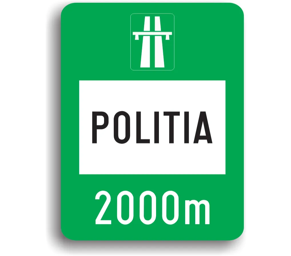 Presemnalizarea sediului Poliției autostrăzii, indicatoare rutiere