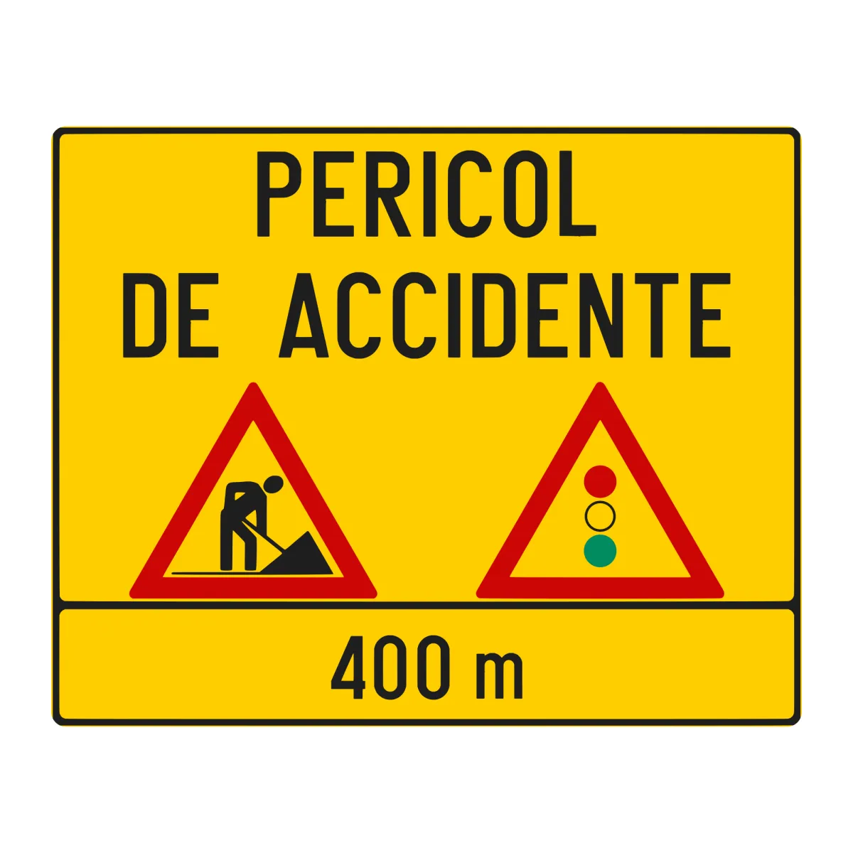 U34 Temporary Sign – Alternating Traffic Section Ahead (Traffic Lights), 150x120 cm, Class I