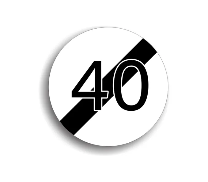 Sfârșitul limitării de viteză 40 km/h, indicatoare rutiere