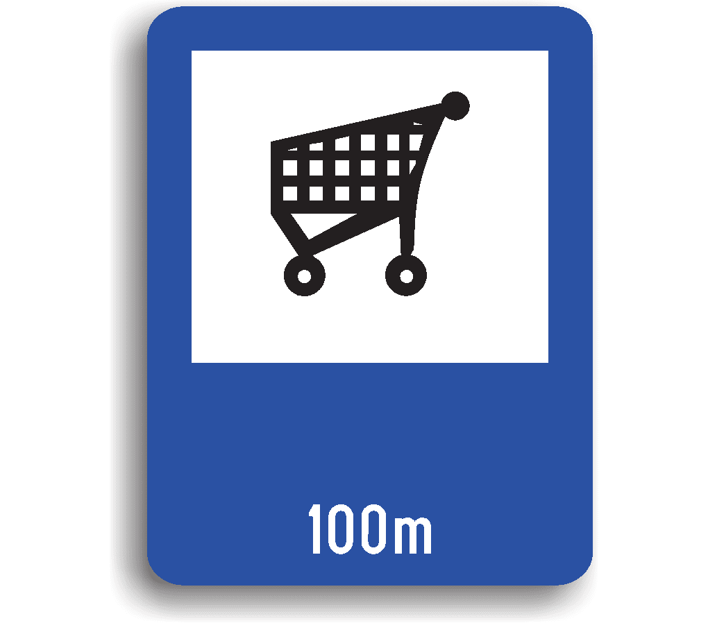 Supermarket, indicatoare rutiere