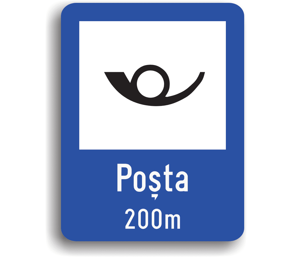 Poșta, indicatoare rutiere