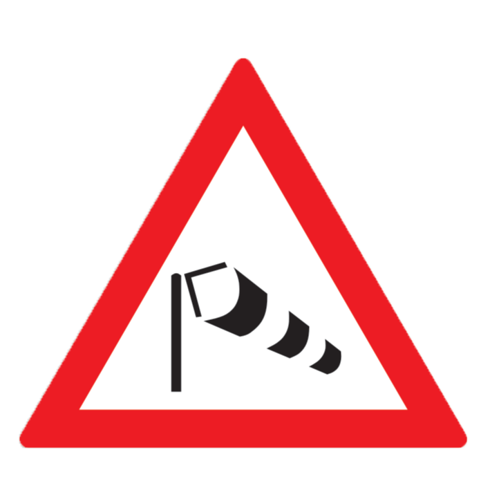 Vânt lateral, indicatoare rutiere