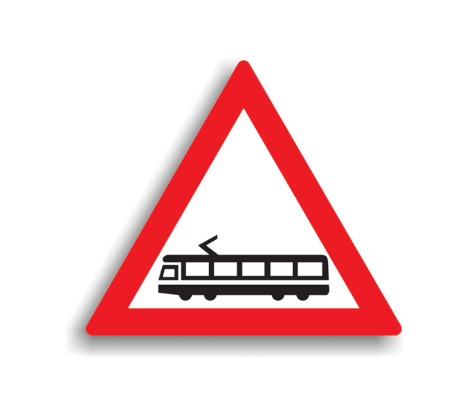 A41 - Trecere la nivel cu linii de tramvai (70 cm – CLASA I)