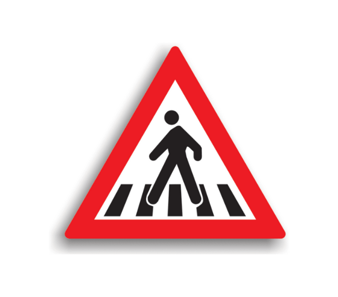 A22 - Presemnalizare trecere pentru pietoni (70 cm - CLASA I)