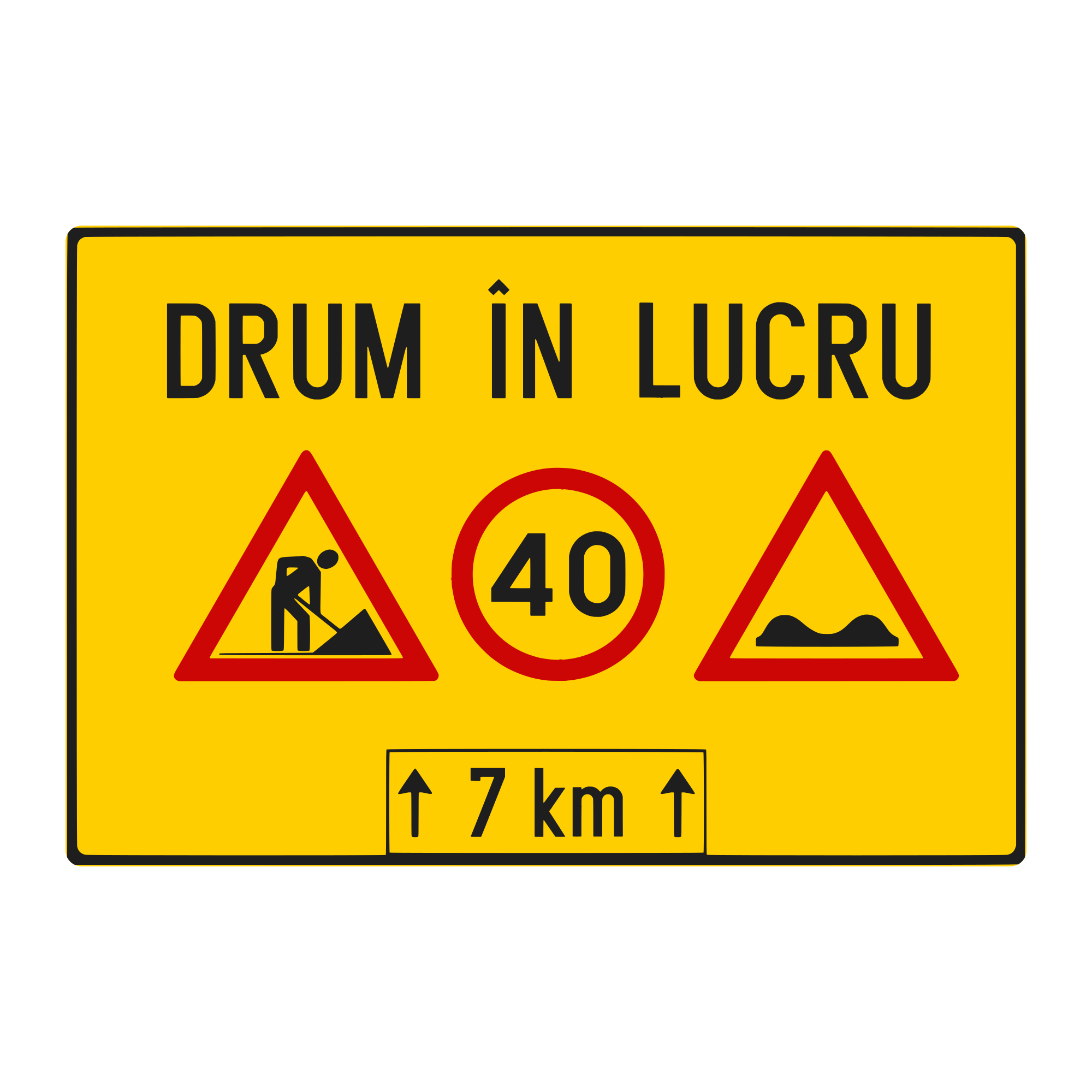 U32 Temporary Sign – Series of Work Sites, 180x120 cm, Class II