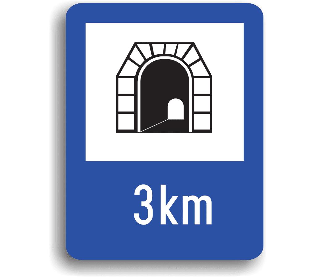 Tunel, indicatoare rutiere
