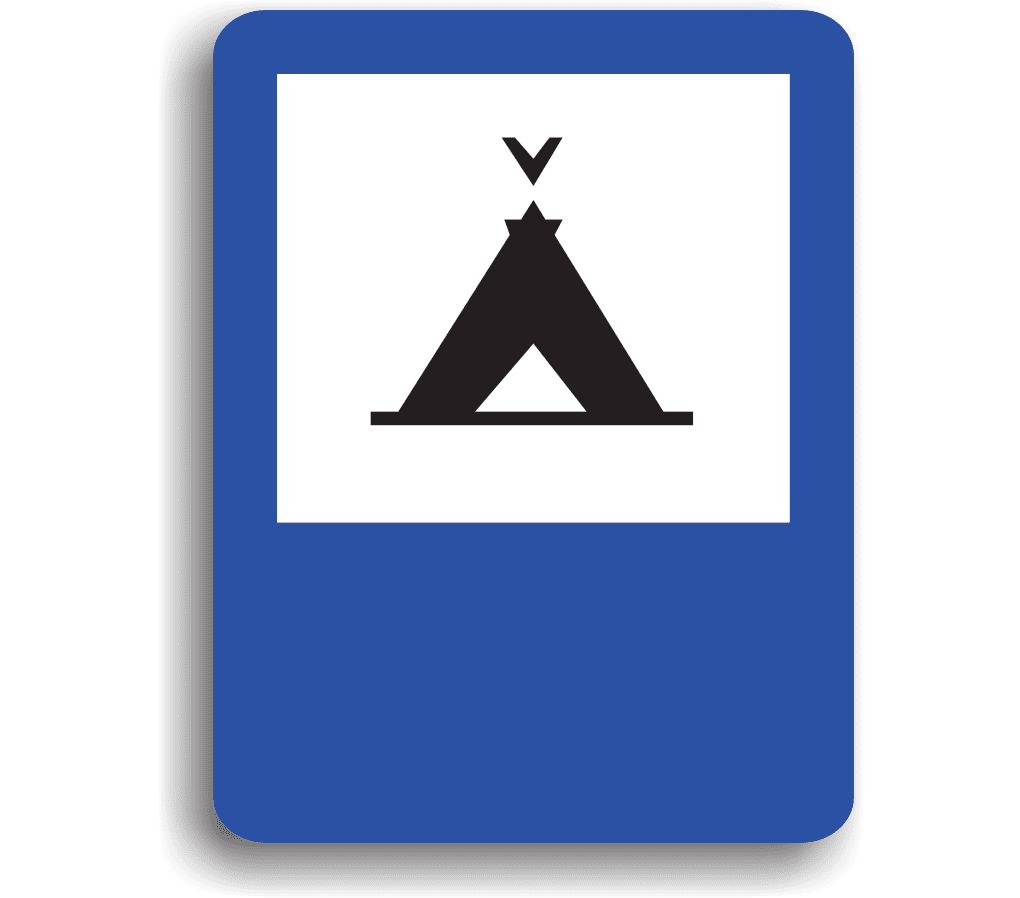 Teren pentru camping (tabără turistică), indicatoare rutiere