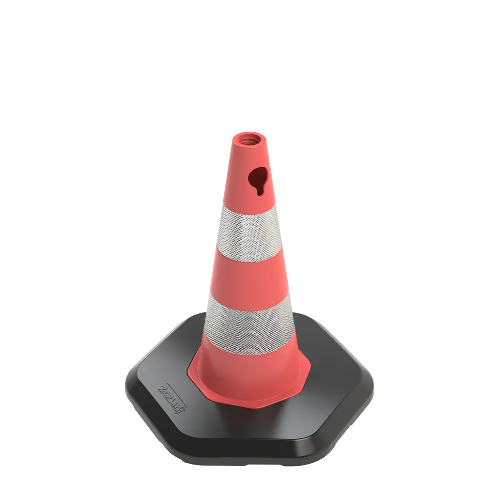 Conuri de Trafic, PVC, 50 cm, 2 folii reflectorizante, bază cu greutate