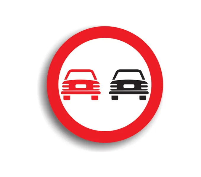 C25 - Depășirea autovehiculelor, cu excepția motocicletelor fără ataș, interzisă (Ø80 cm - Clasa II)