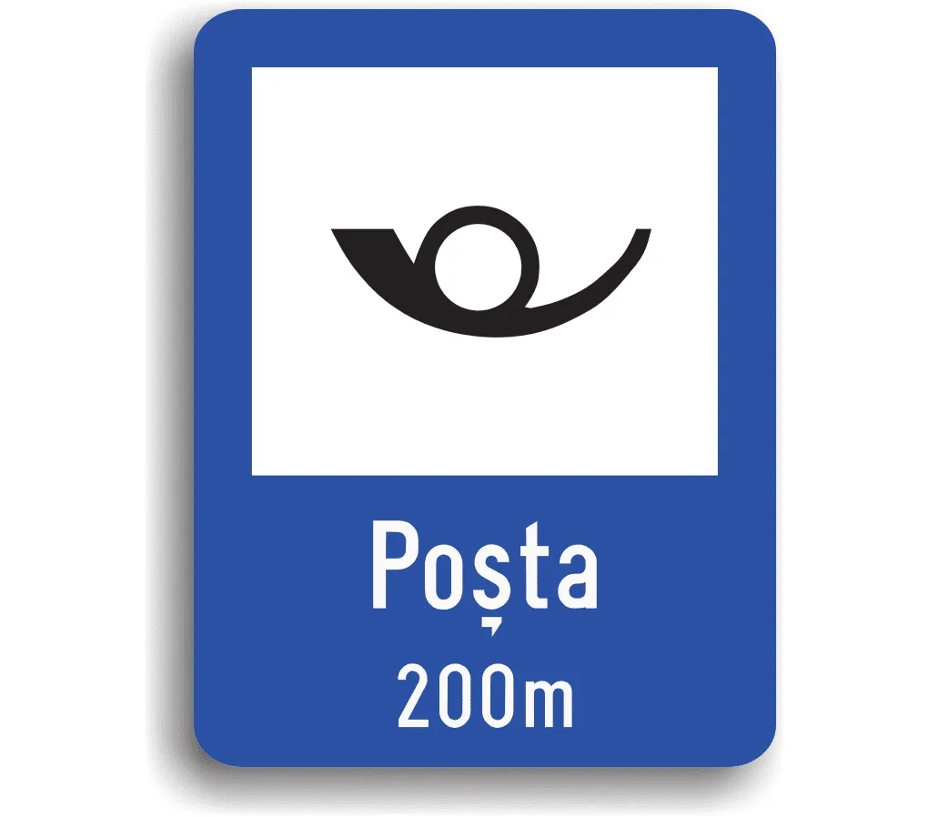 Poșta, indicatoare rutiere