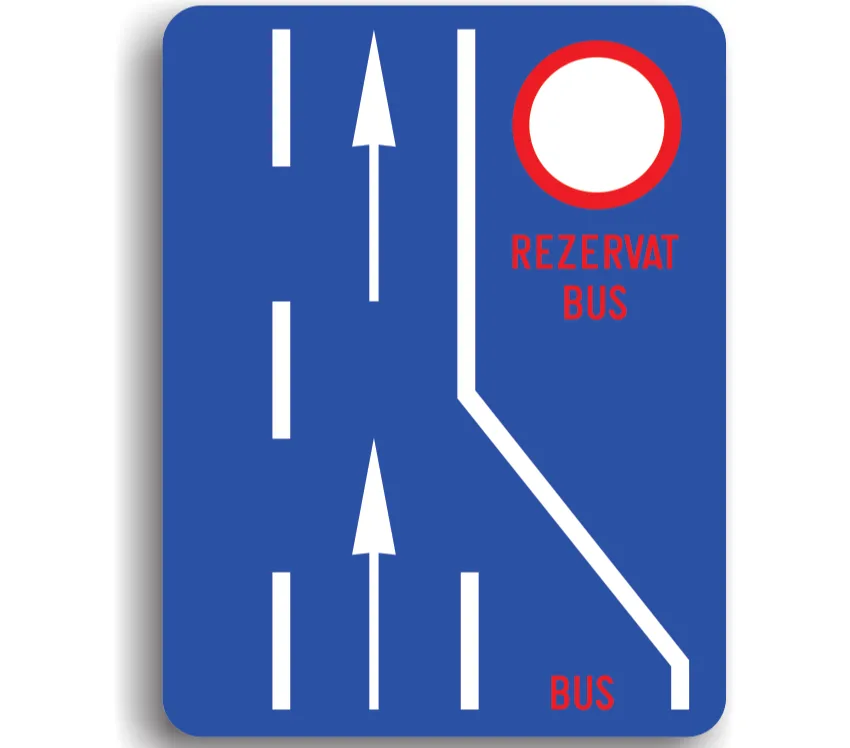 F15 - Bandă rezervată circulației de transport public de persoane (50x65 cm - CLASA I)