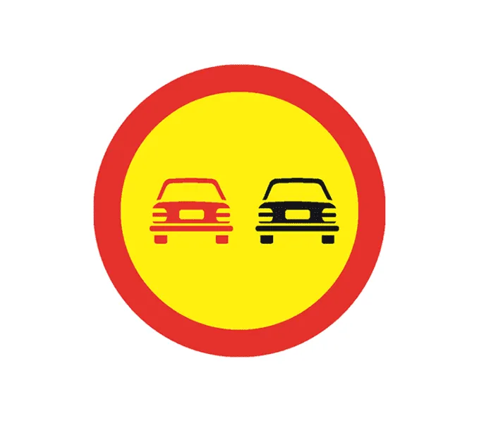 U12 - Depășirea autovehiculelor cu excepția motocicletelor fără ataș, interzisă (Ø60 cm - CLASA I)