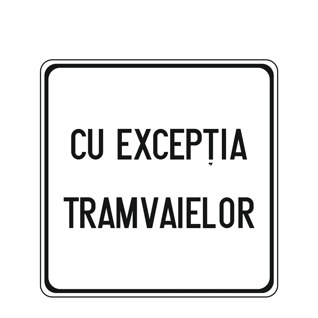 P18 - Exceptarea unor categorii de vehicule de la semnificaţia indicatorului (60x60 cm - CLASA I)