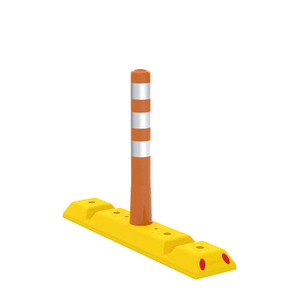 Separator de Sens din PPC cu Stalp Flexibil TPU, 100x20x70 cm