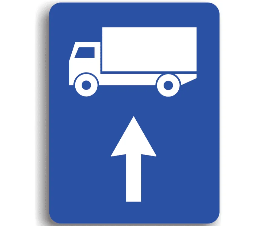 F17 - Traseu de urmat pentru anumite categorii de autovehicule (65x85 cm - CLASA I)