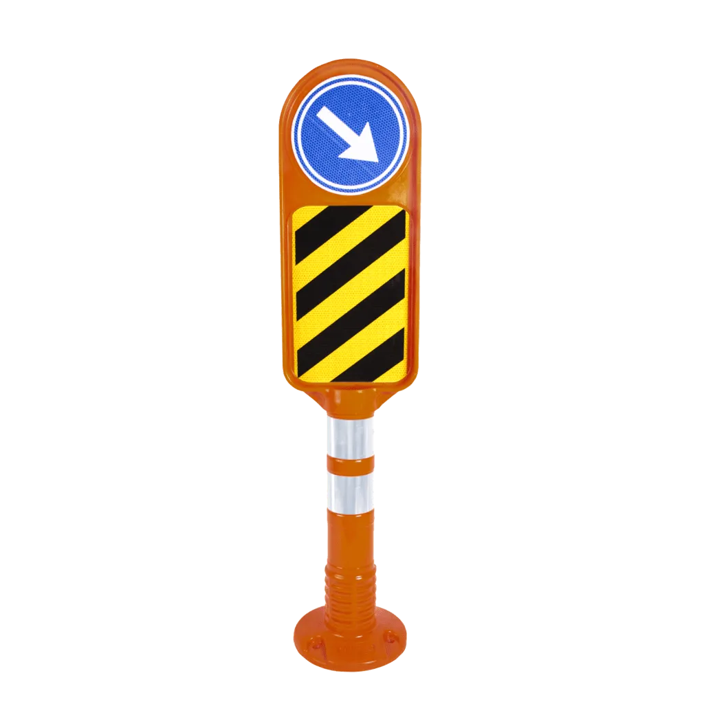 Insula Separator de Trafic, TPU, 85 cm, Portocaliu, stalp