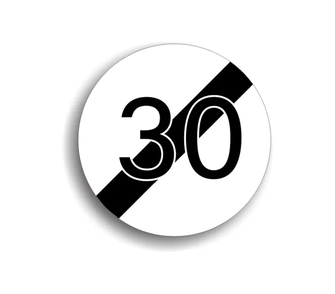 C34 - End of speed limit 30 km/h (Ø60 cm - CLASS I)