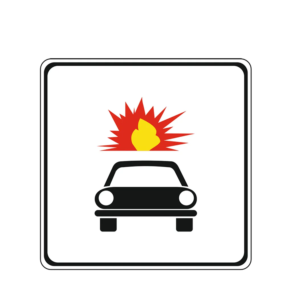 Vehicule care transportă substanţe explozive sau uşor inflamabile, indicatoare rutiere
