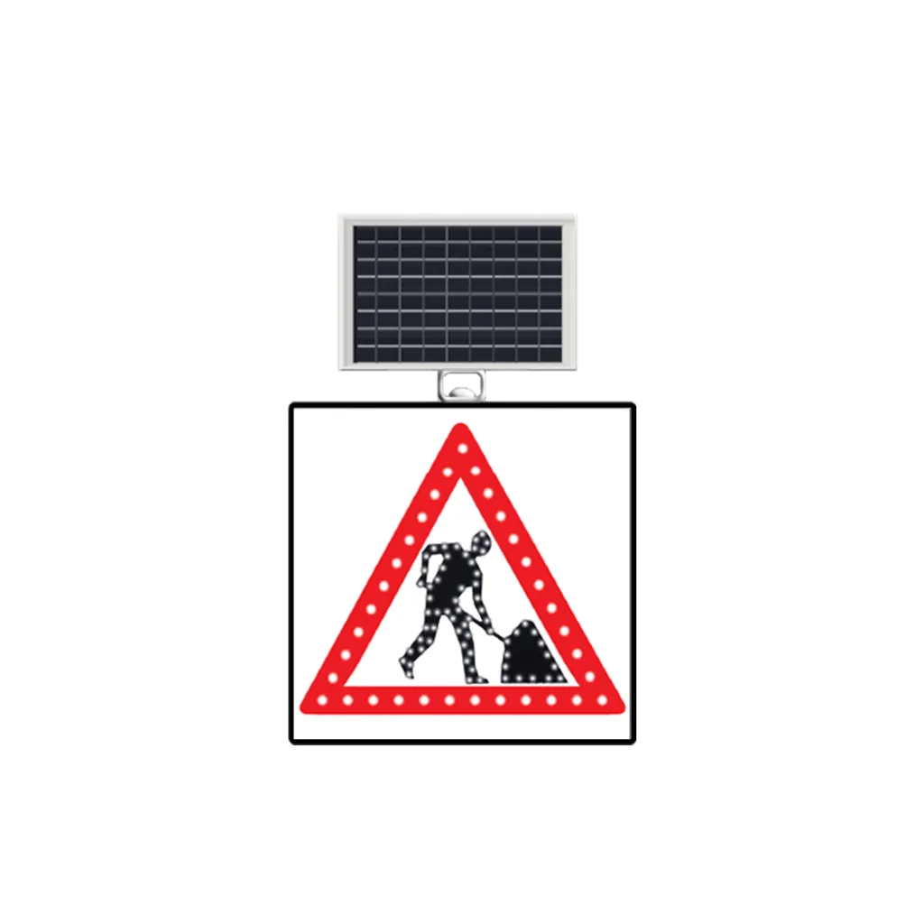Lucrări, Solar LED, 60x60x4 cm, indicator rutier solar