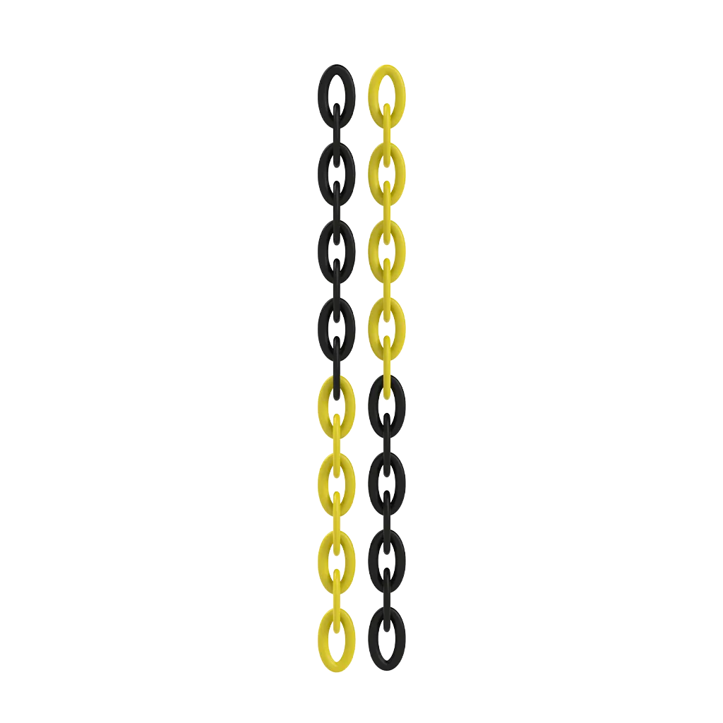 Lanț din Plastic Rola, Galben+Negru, 6mm x 25m