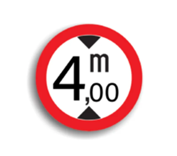 C17 - Accesul interzis vehiculelor cu înălțimea mai mare de 4 M (Ø60 cm - CLASA I)