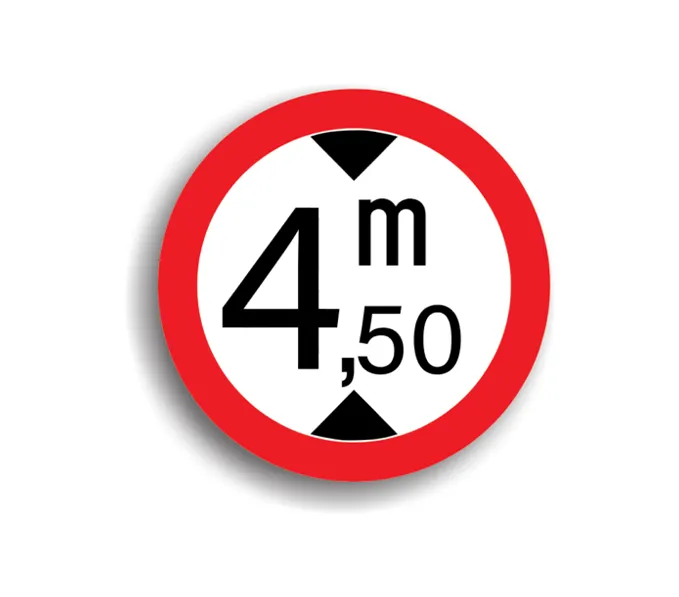C17 - Accesul interzis vehiculelor cu înălțimea mai mare de 4.5 M (Ø60 cm – CLASA I)