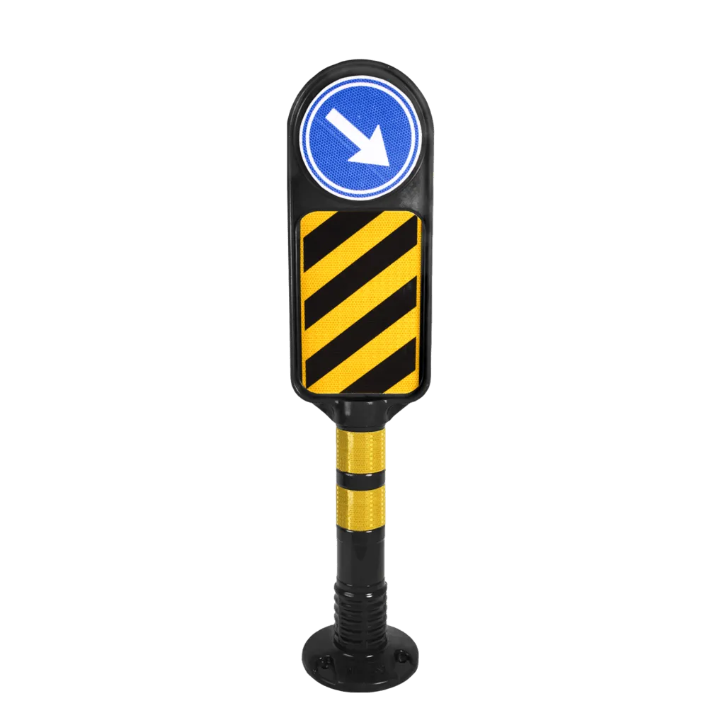Insula Separator de Trafic, TPU, 85 cm, Negru, stalp