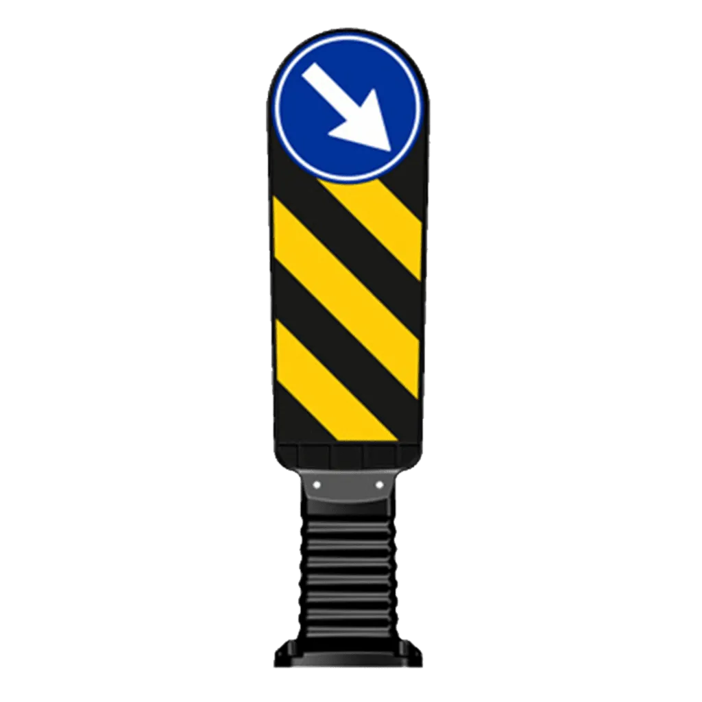 Insula Separator de Trafic, TPU, 90 cm, Negru, stalp