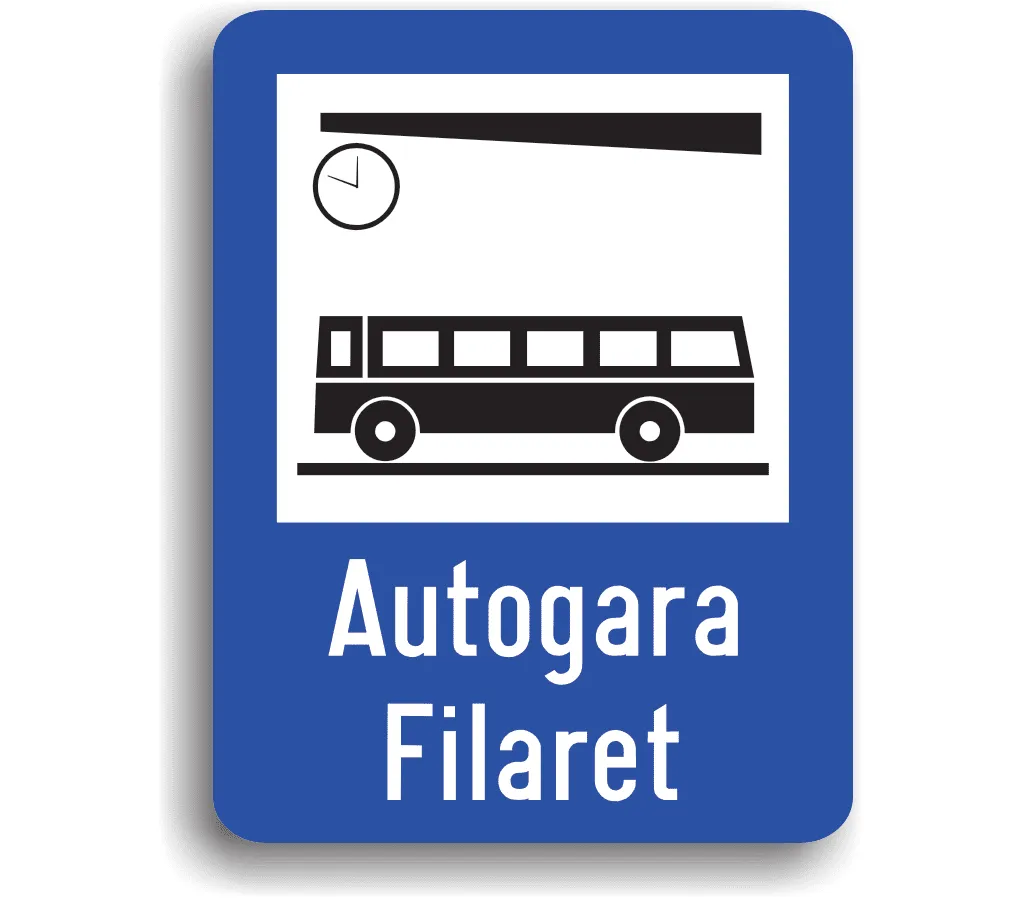 Autogară, indicatoare rutiere
