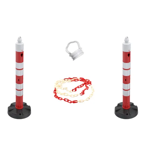 Set Stâlp Mobil Ø11×120 cm (x2) cu Lanț (2 m) și Adaptor