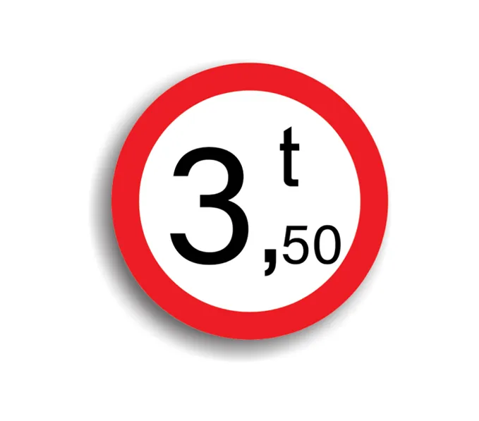 C18 - Accesul interzis vehiculelor cu masă mai mare de 3.5 T (Ø60 cm - CLASA I)