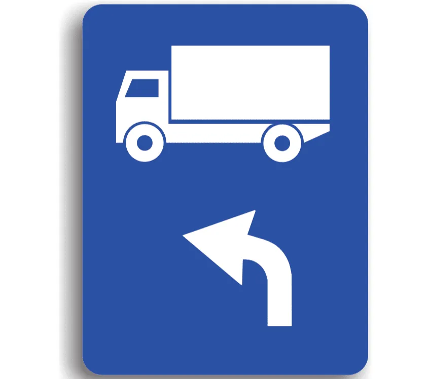F17b - Traseu de urmat pentru un anumit tip de autovehicul (65x85 cm - CLASA I)