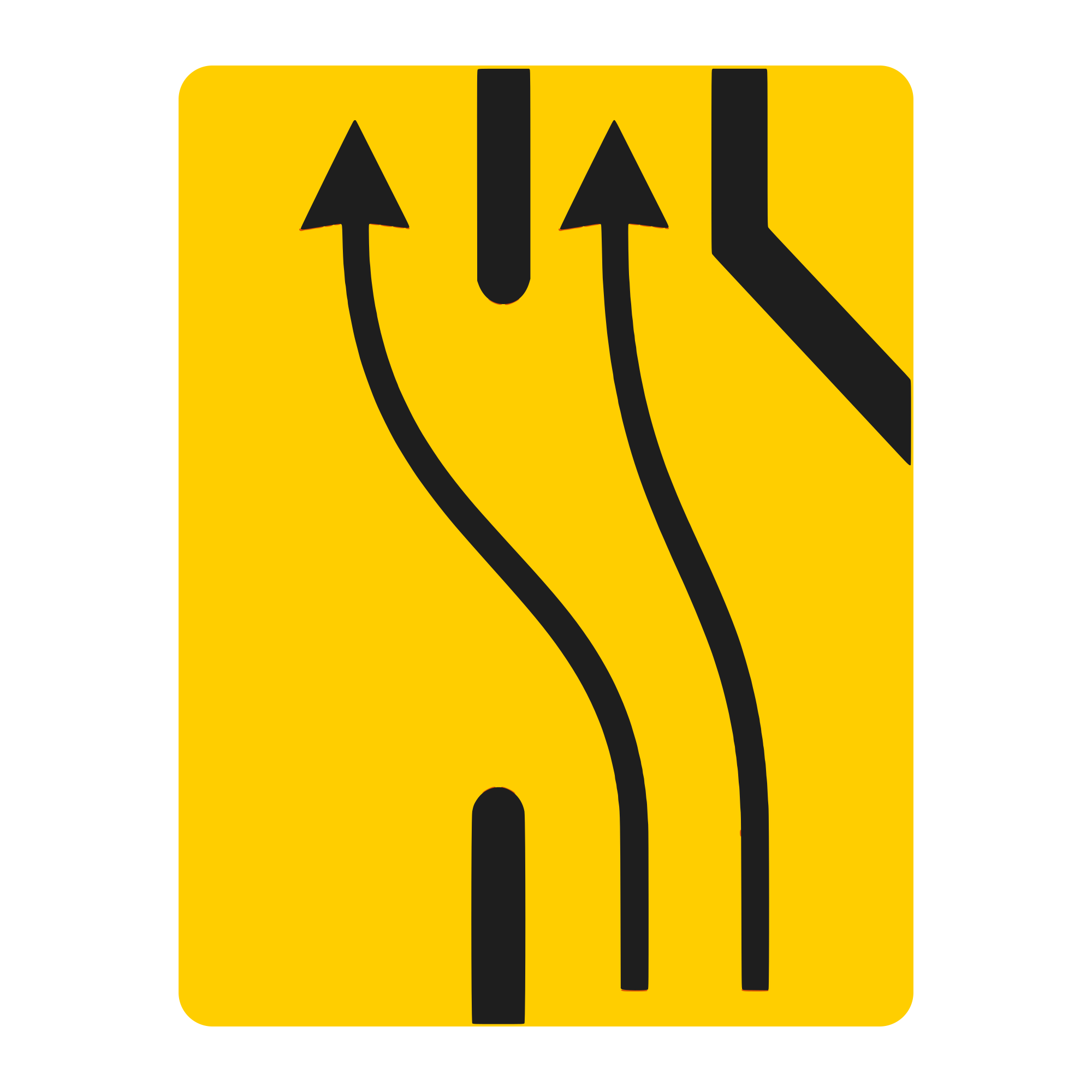 U25 Temporary Sign – Temporary Contraflow Arrangement (Left), 65x85 cm, Class I