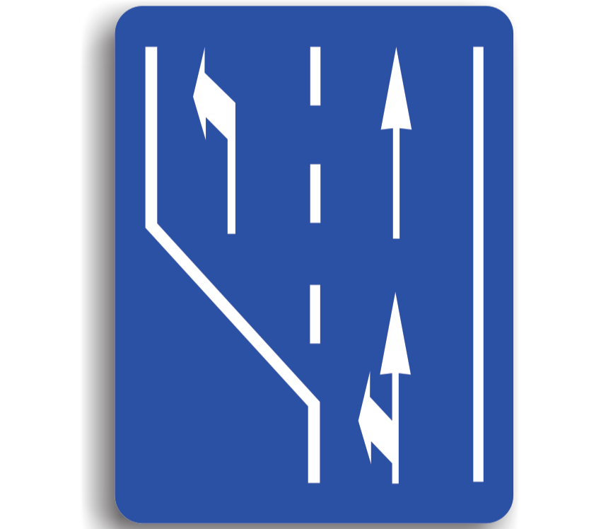 F20 - Selectarea circulației pe direcții de mers în apropierea intersecției (65x85 cm - CLASA I)