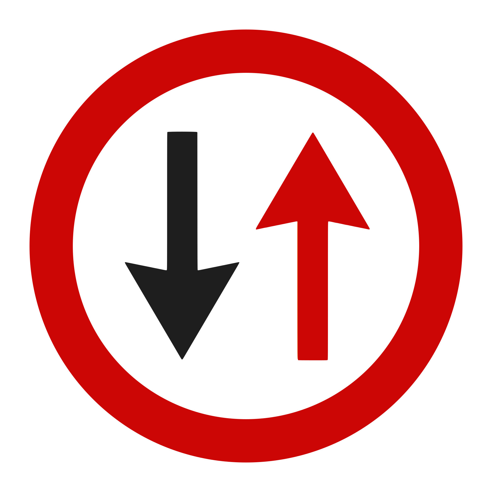 B5 Priority Sign – Give Way to Oncoming Traffic, Ø80 cm, Class II