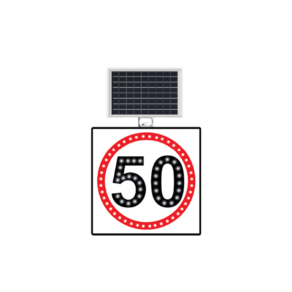 Limitare de Viteză 50 Km/h, Solar LED, 60x60x4 cm, indicator rutier solar