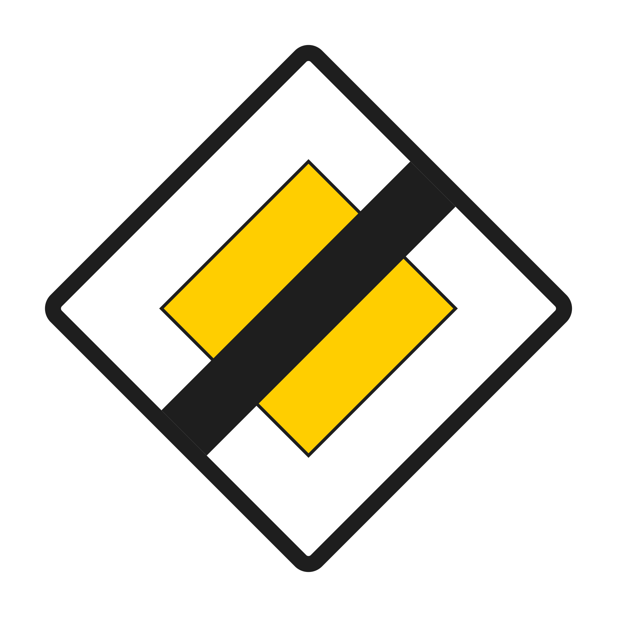 B4 Priority Sign – End of Priority Road, 60x60 cm, Class I