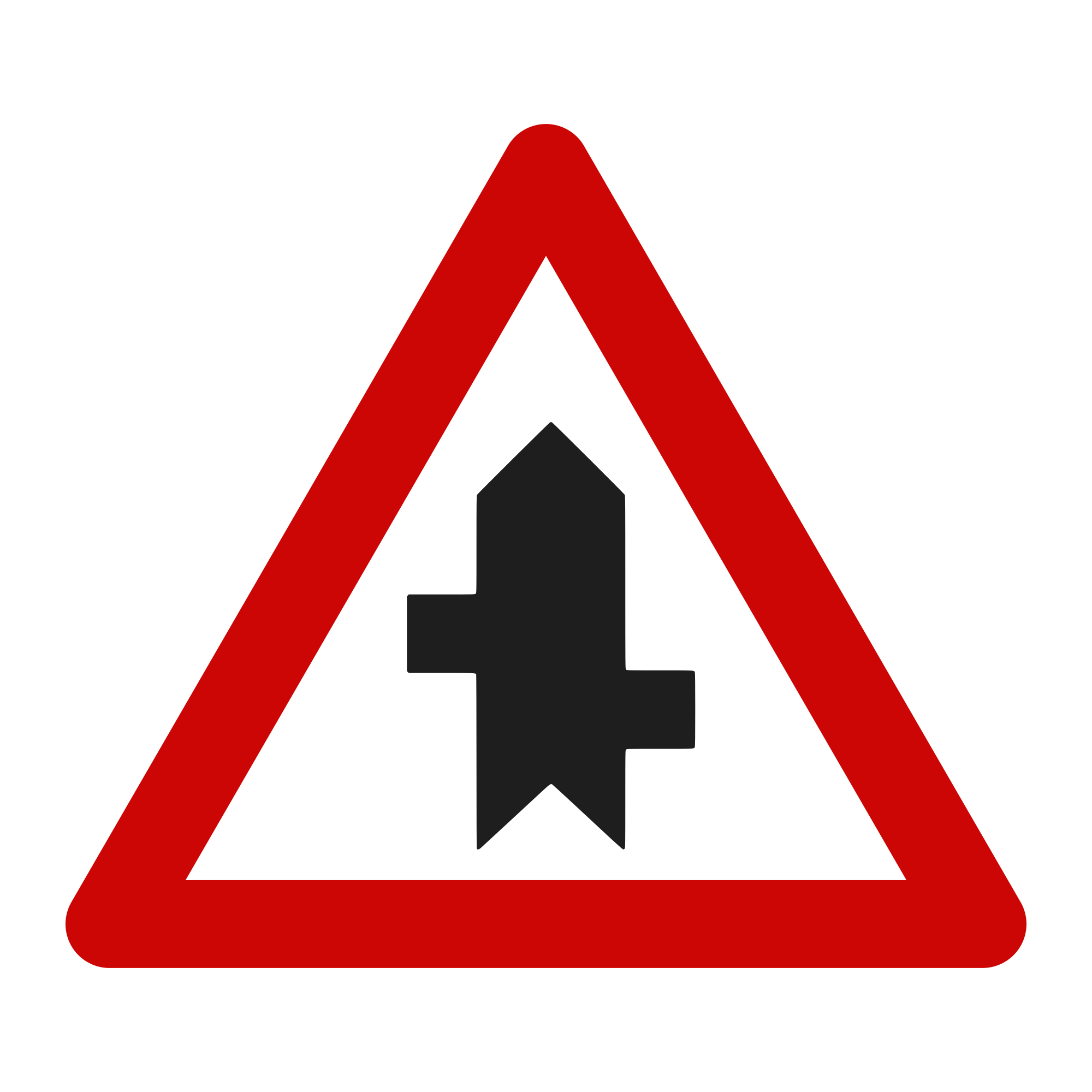 A37 Warning Sign – Staggered Junctions, First on the Right, 70 cm, Class I