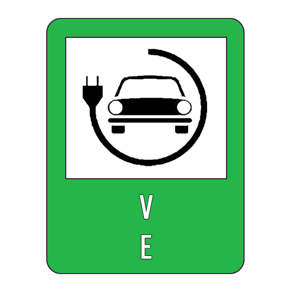 Stație de alimentare pentru mașini electrice - fond verde (50x65 cm - CLASA I)