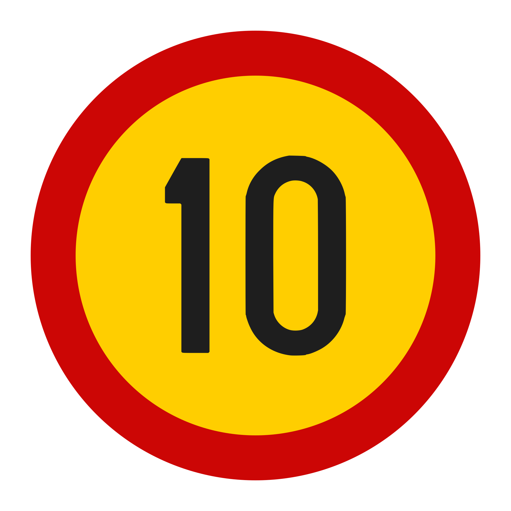 Indicator U13 – Limitare de viteză 10 km/h, Ø60 cm, Clasa I