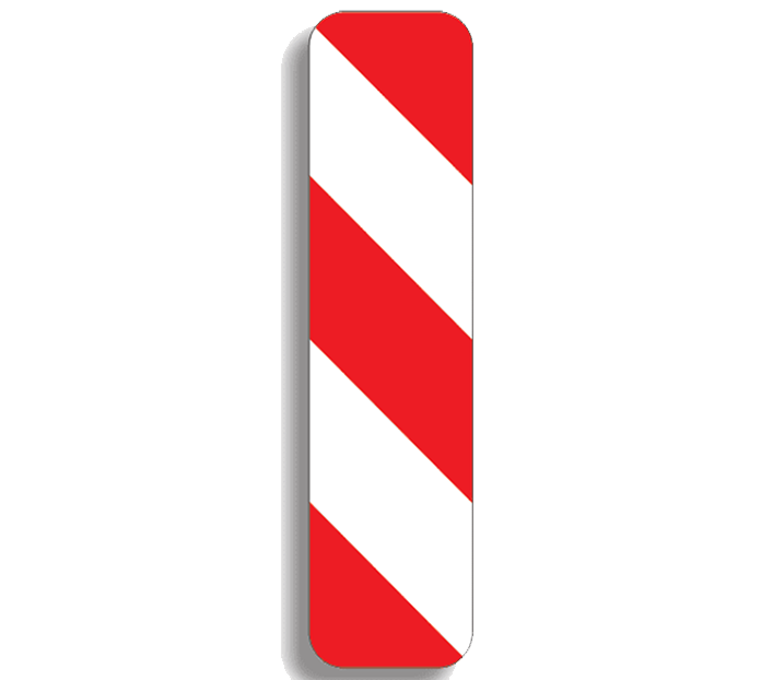 A45 - Baliză direcțională care indică ocolirea obstacolului prin partea dreaptă (25x100 cm - CLASA II)