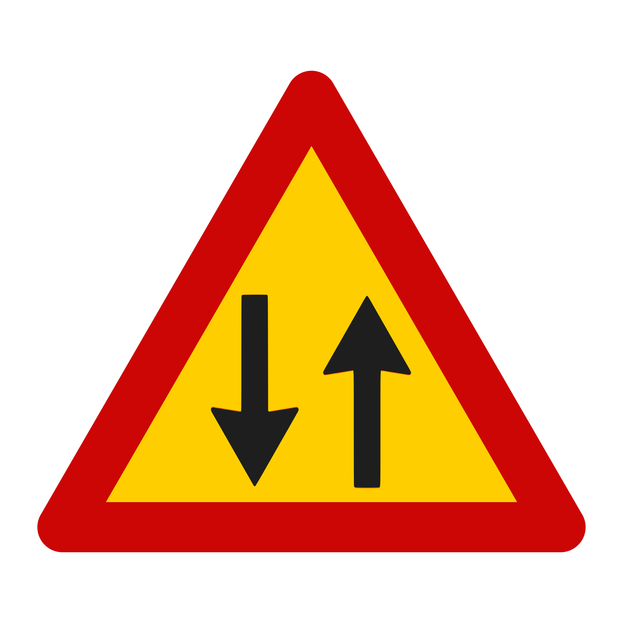 U10 Temporary Sign – Two-Way Traffic, 90 cm, Class II
