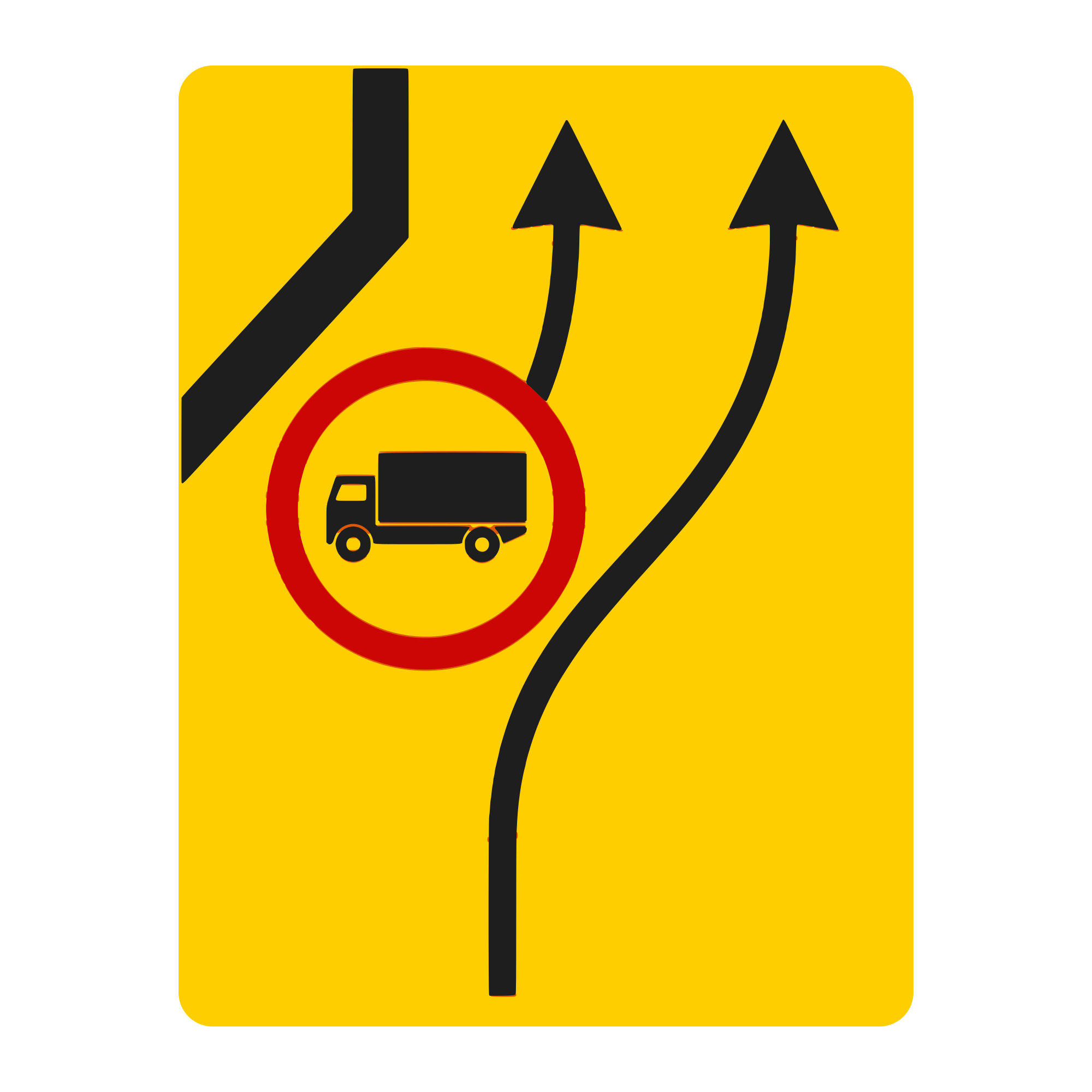 U24 Temporary Sign – Temporary Contraflow (Lanes by Vehicle Category), 65x85 cm, Class I