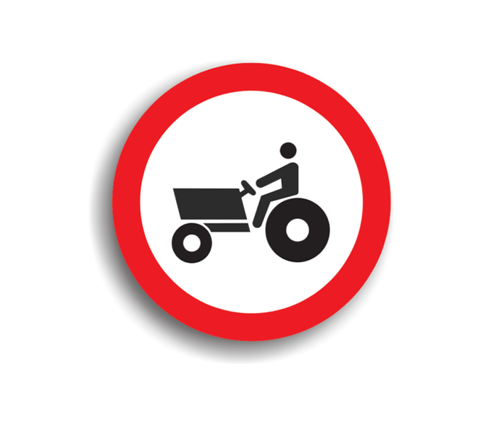 C13 - Accesul interzis tractoarelor și mașinilor autopropulsate pentru lucrări (Ø60 cm - CLASA I)