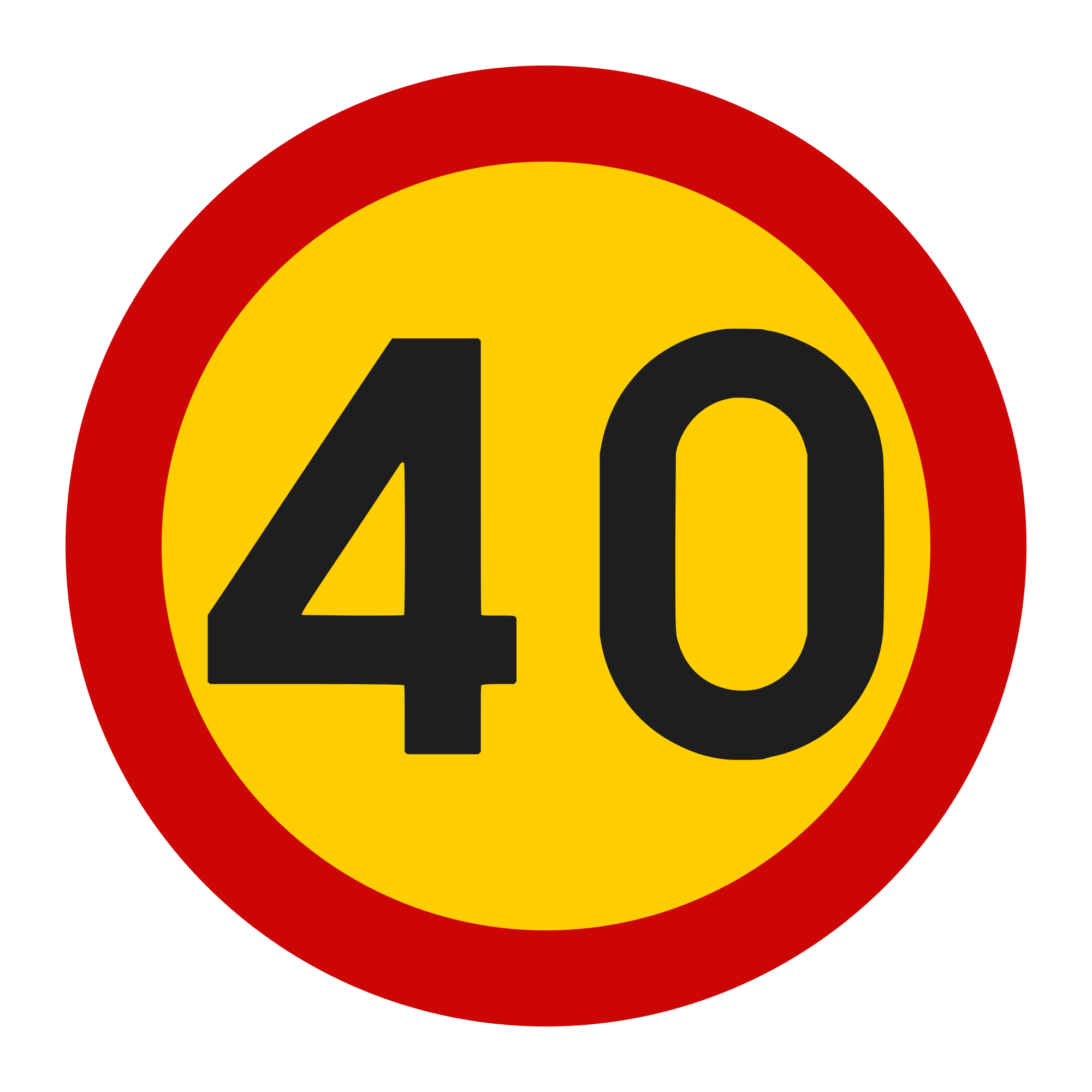 U13 Temporary Sign – Speed Limit 40 km/h, Ø80 cm, Class II