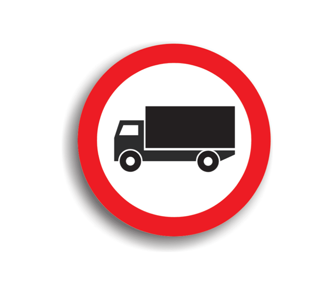 C7 - Accesul interzis vehiculelor destinate transportului de mărfuri (Ø60 cm - CLASA I)