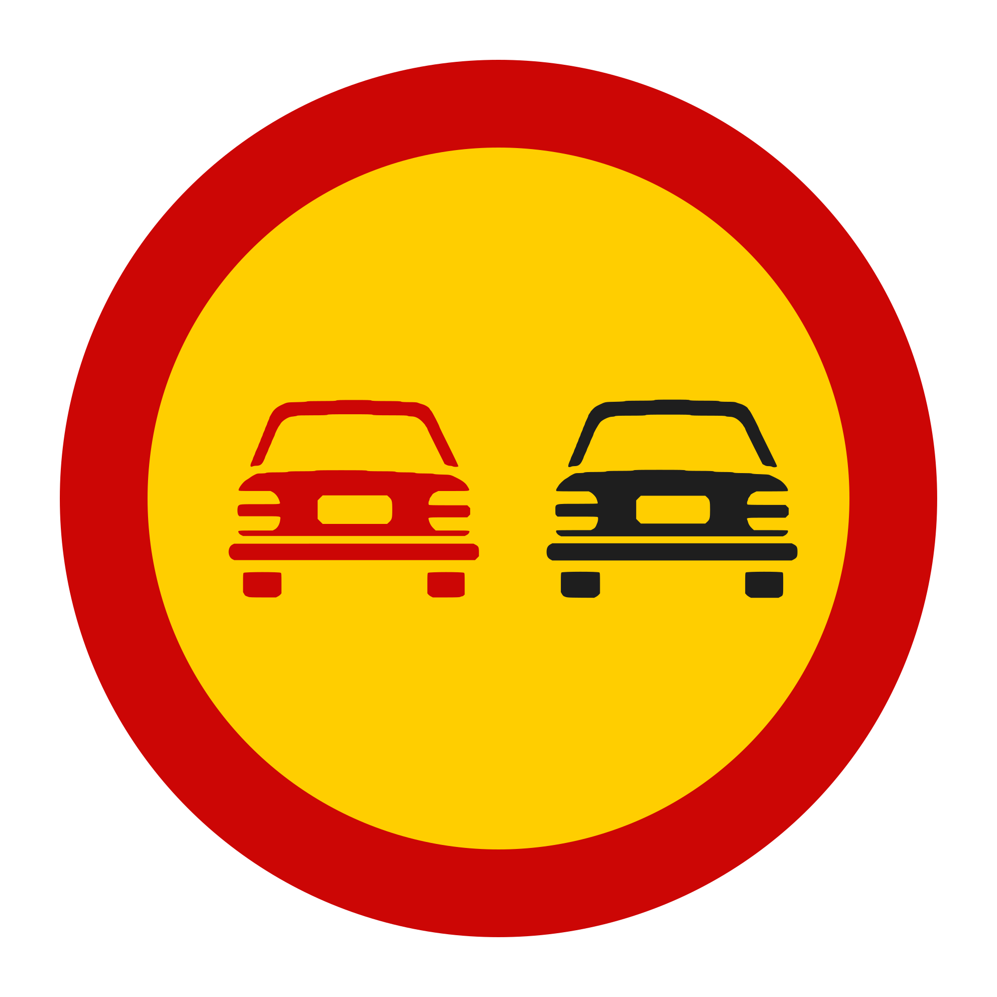 U12 Temporary Sign – No Overtaking of Motor Vehicles, Except Solo Motorcycles, Ø60 cm, Class I