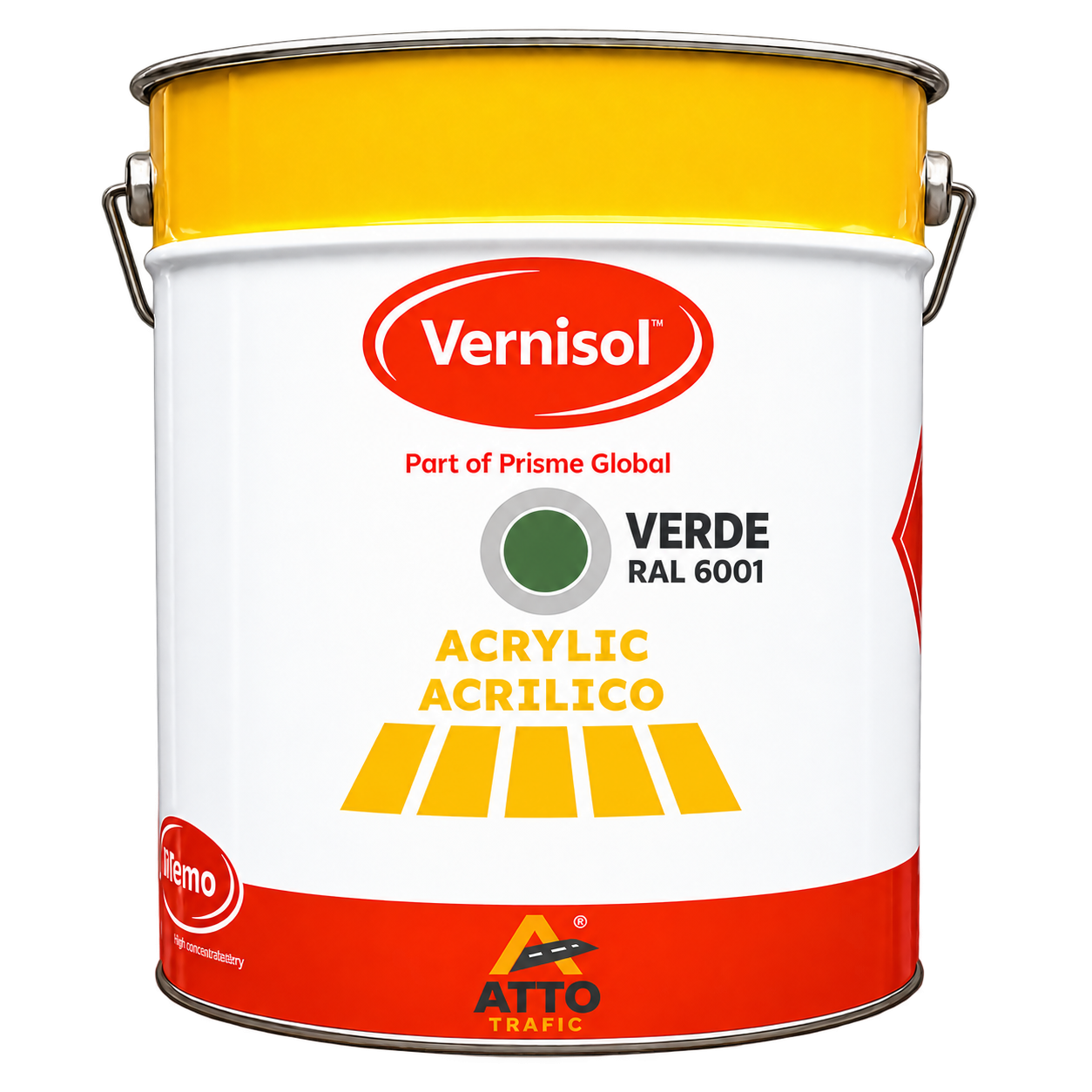 One-Component Acrylic Road Marking Paint, Green (RAL 6001), 25 kg
