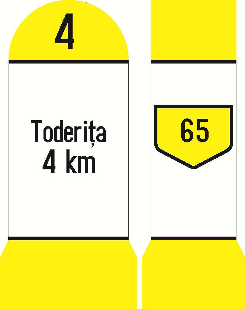 Indicatoare Kilometrice pentru Drumuri Comunale, indicatoare rutiere