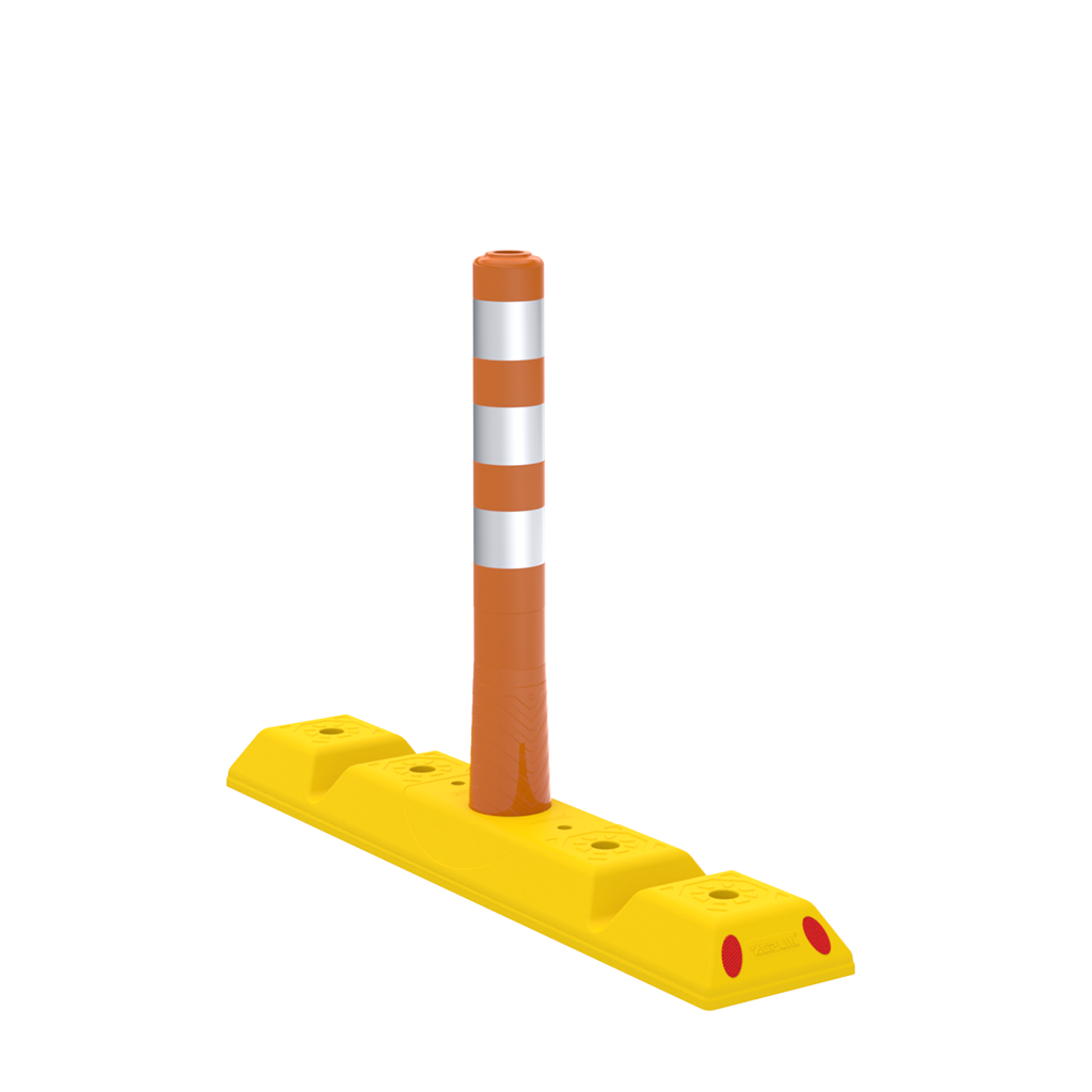 Separator de Sens din PPC cu Stalp Flexibil TPU, 100x20x70 cm